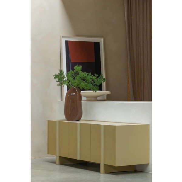 Žalios spalvos TV spintelė iš pušies masyvo 152x53x46 cm Basu – WOOOD-image-1