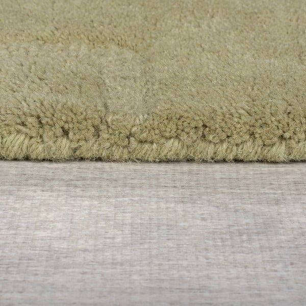 Rankų darbo iš vilnos apvalios formos kilimas khaki spalvos ø 160 cm Mesmerise Sage – Flair Rugs-image-3