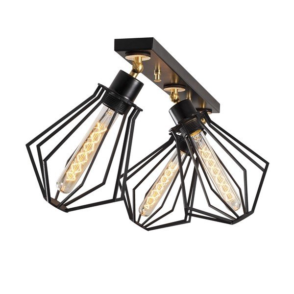 Lubinis šviestuvas juodos spalvos/auksinės spalvos ø 18 cm su metaliniu gaubtu Oylat – Opviq lights-image-2