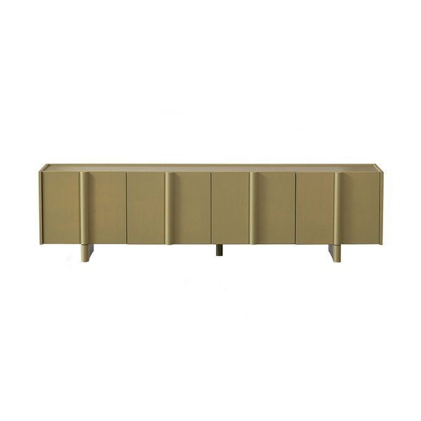 Iš pušies masyvo TV spintelė khaki spalvos 200x53x46 cm Basu – WOOOD