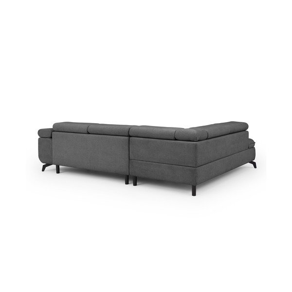 Pilkos spalvos kampinė sofa iš šenilinio audinio (su kairiuoju kampu/„L“ formos) Marbeya  – Ropez-image-3