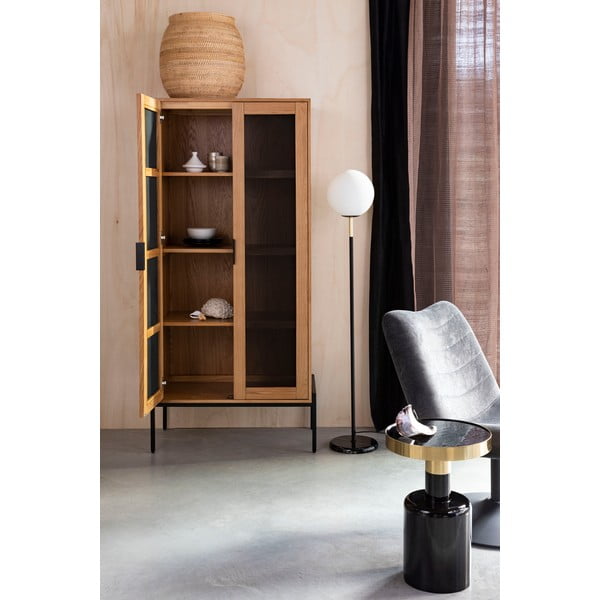 Juodos ir baltos spalvos pastatomas šviestuvas (aukštis 145 cm) su stiklo gaubtu Orion – Zuiver-image-1