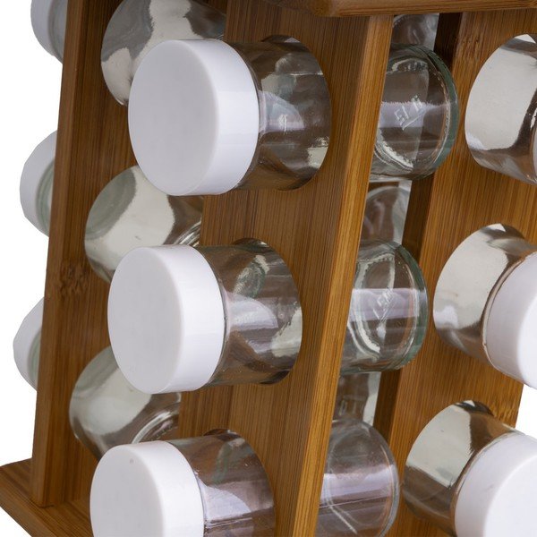 Prieskonių indai 12 vnt. su stovu Bamboo Walnut – Casa Selección-image-2