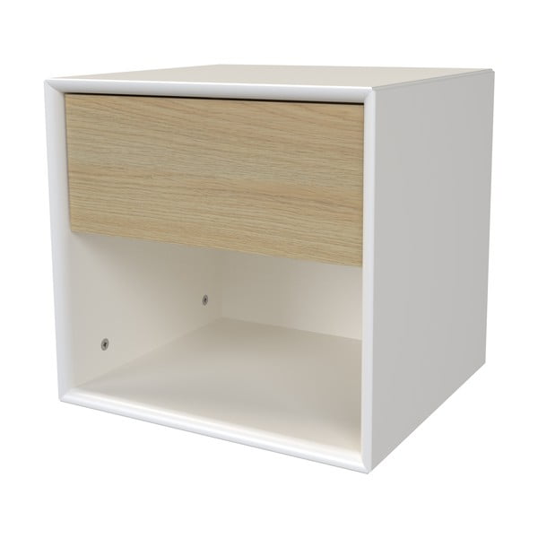 Naktinis staliukas baltos spalvos/natūralios spalvos iš ąžuolo Alba – Tenzo-image-4