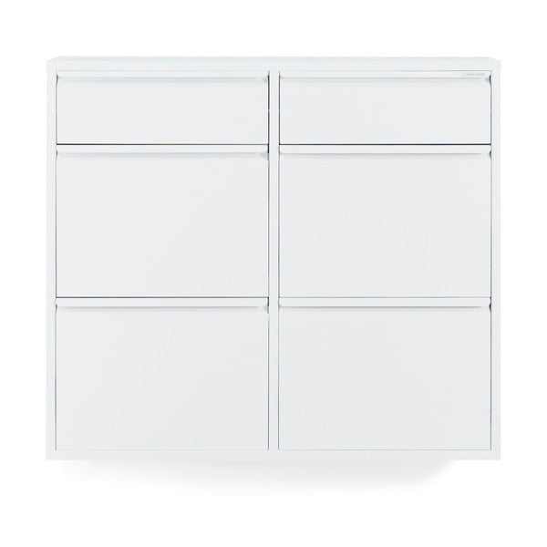 Baltos spalvos iš metalo atlenkiama spintelė batams 98x86x15 cm Billy – Spinder Design-image-3