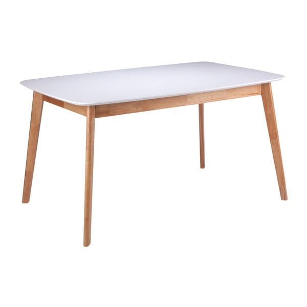 Baltas sulankstomas valgomojo stalas su gummedžio kojomis "sømcasa Enma", 120 x 75 cm