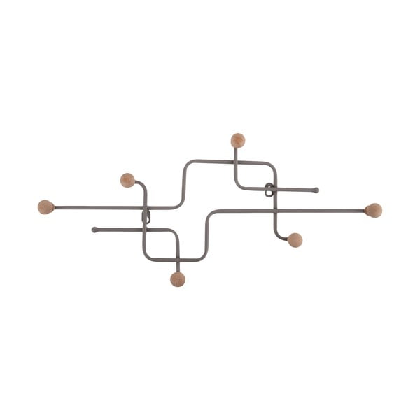 Pilkos spalvos iš metalo sieninė lentyna 60,5 cm Metro – PT LIVING