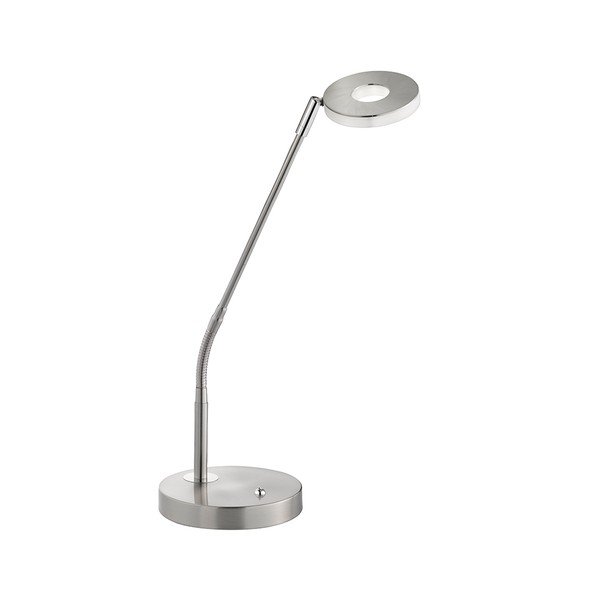Iš metalo stalinis šviestuvas sidabrinės spalvos LED su pritemdymo funkcija (aukštis 60 cm) Dent – Fischer & Honsel
