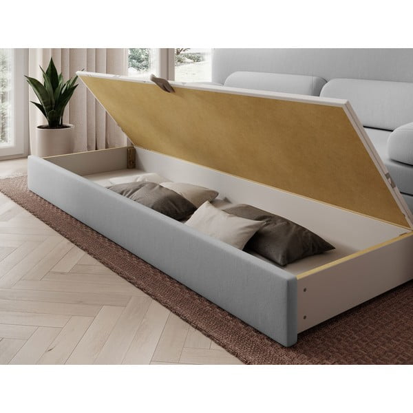 Šviesiai pilkos spalvos iš velveto sulankstoma/su sandėliavimo vieta sofa 236 cm Elioss – ELTAP-image-4