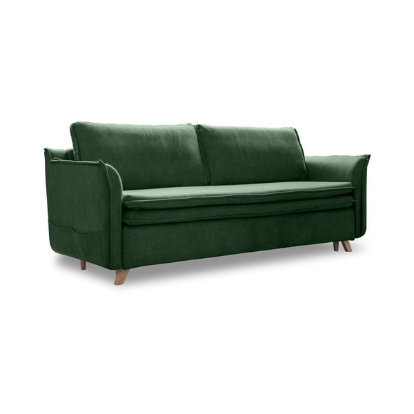 Iš velveto sulankstoma sofa žalios spalvos 225 cm Charming Charlie – Miuform