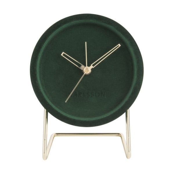 Tamsiai žalias stalinis laikrodis su aksomu "Karlsson Lush