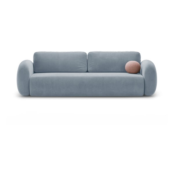 Pilkai mėlynos spalvos iš velveto sulankstoma/su sandėliavimo vieta sofa 262 cm Tonale – Cosmopolitan Design