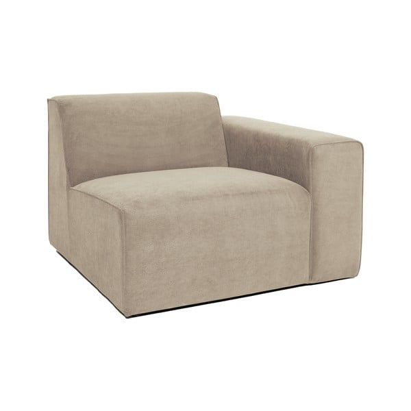 Smėlio spalvos aksominės modulinės sofos elementas Scandic Sting, 101 cm, dešinysis kampas-image-2