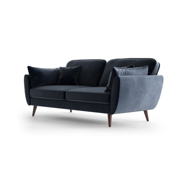Tamsiai mėlyna aksominė sofa My Pop Design Auteuil-image-3