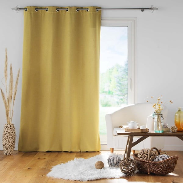 Garso izoliacija užuolaida geltonos spalvos 140x260 cm Jupiter – douceur d'intérieur-image-2