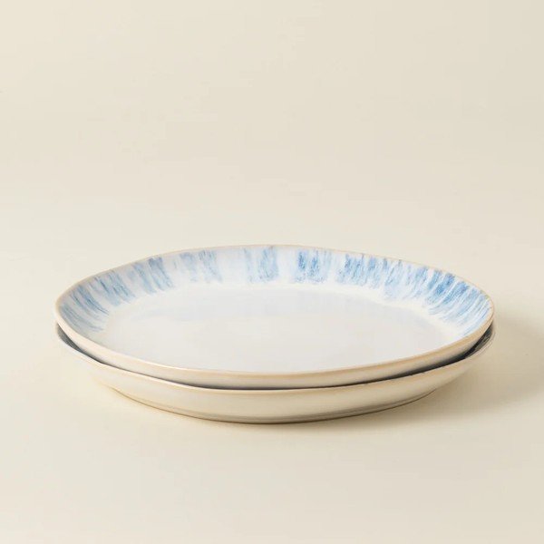 Baltos spalvos/mėlynos spalvos iš akmens masės lėkštė ø 28 cm Brisa – Costa Nova-image-2