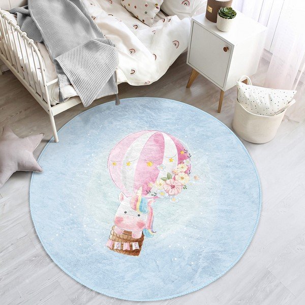 Vaikiškas kilimas šviesiai mėlynos spalvos ø 100 cm Comfort – Mila Home-image-3
