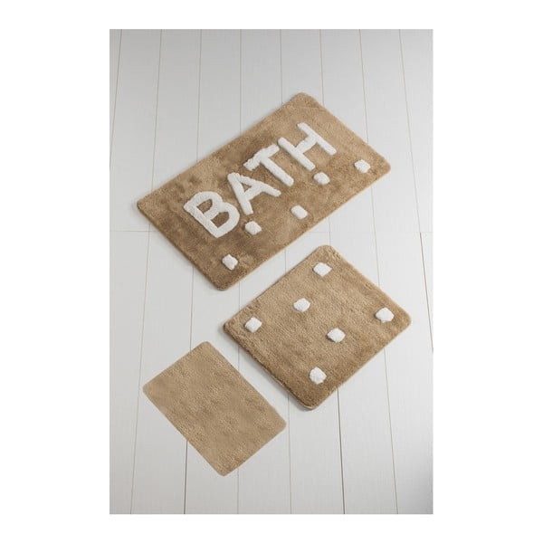 3 rudų vonios kilimėlių rinkinys Foutastic Bath
