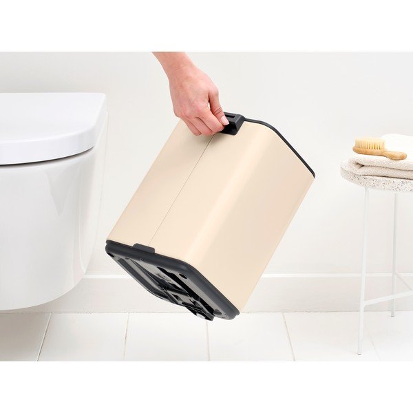 Smėlio spalvos šiukšliadėžė iš plieno su pedalu 7 l Bo – Brabantia-image-2