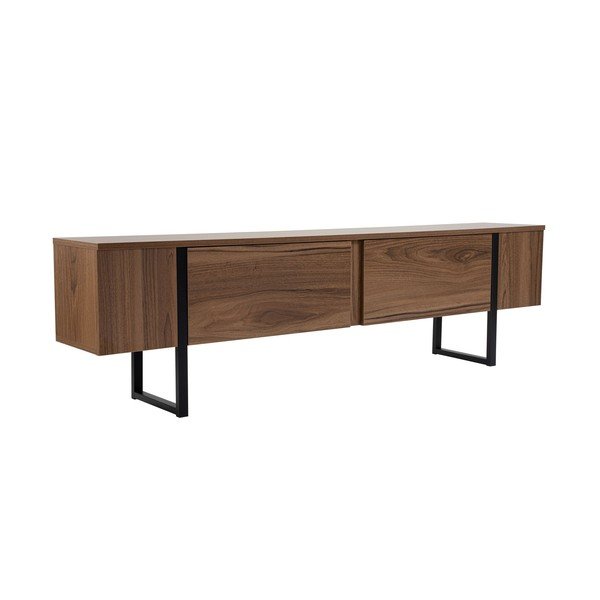 Tamsios natūralios spalvos TV spintelė iš riešutmedžio 180x50x29,5 cm Serenity – Kalune Design