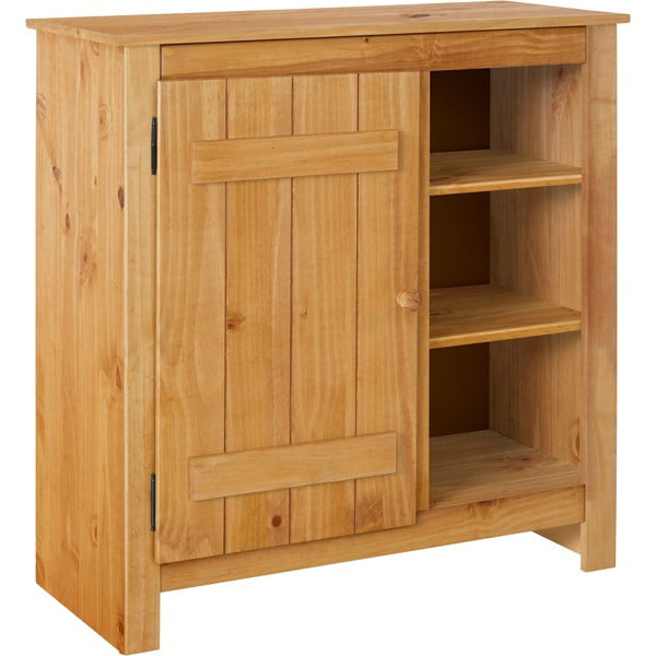 Iš pušies masyvo spintelė natūralios spalvos 90x90 cm Bertram – Støraa-image-2