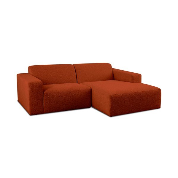 Iš boucle kampinė sofa raudonos plytų spalvos (su dešiniuoju kampu) Roxy – Scandic-image-1