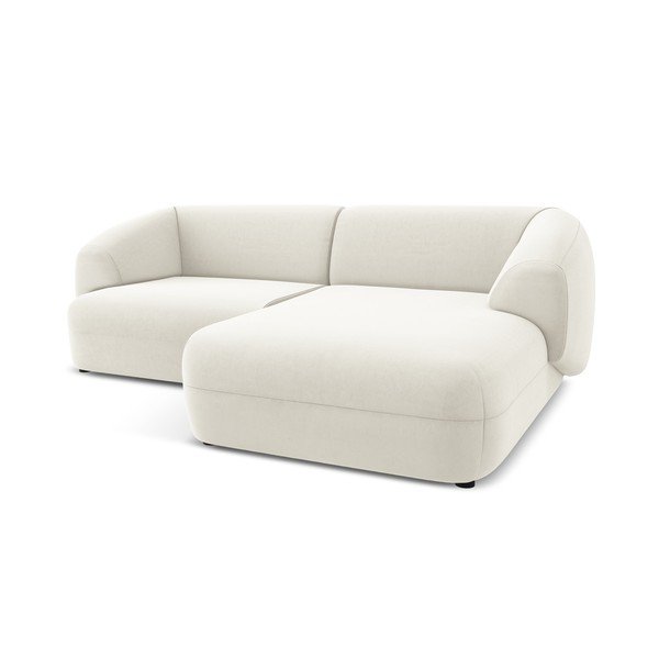 Baltos spalvos iš velveto kampinė sofa (su dešiniuoju kampu) Moana – Makamii-image-3