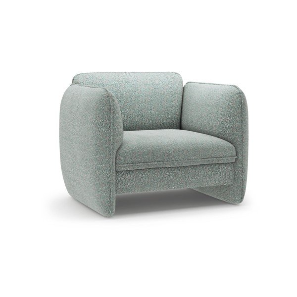 Mėlynos spalvos krėslas iš šenilinio audinio Georgia – Micadoni 