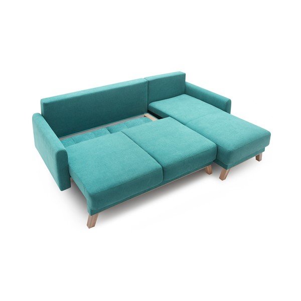 Turkio spalvos kampinė sofa-lova Bobochic Paris Balio, kampas dešinėje (II kokybė)-image-4