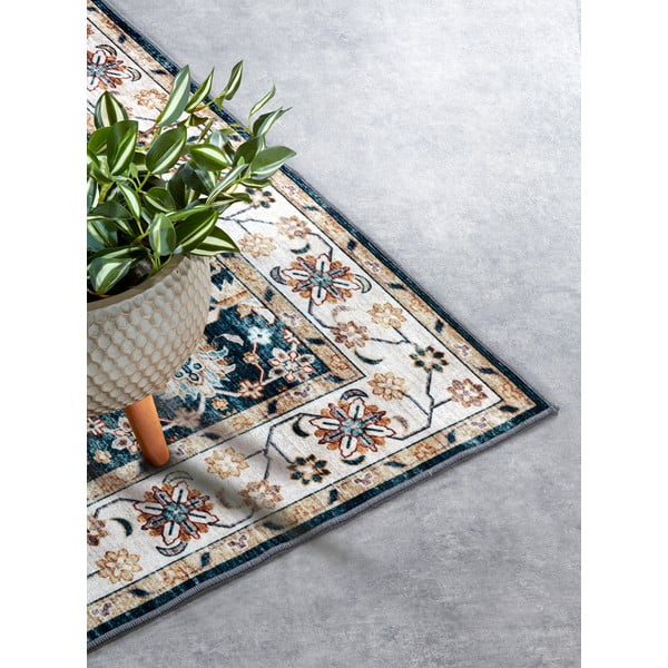 Kilimas mėlynos spalvos 200x290 cm Saveh Blue Cream – Elle Decoration-image-2