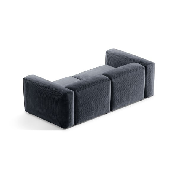 Pilkai mėlynos spalvos iš kordinio velveto sofa 224 cm Bergamo – Cosmopolitan Design-image-4