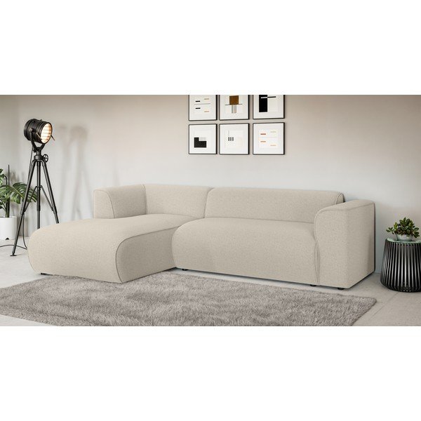 Smėlio spalvos kampinė sofa (su kairiuoju kampu/su gultu) Merid  – Ropez-image-1