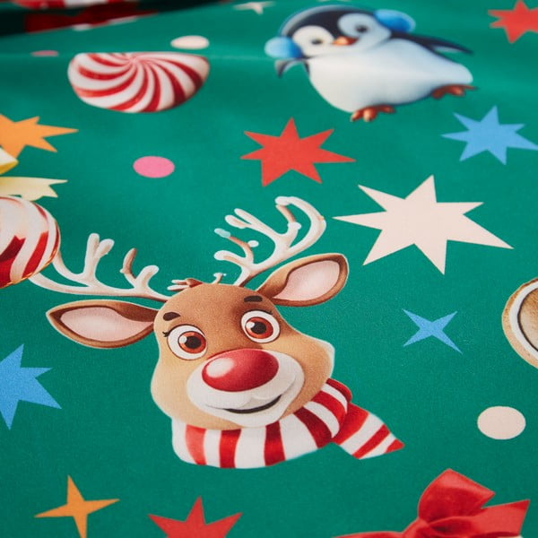 Žalios spalvos dvigulė patalynė 200x200 cm Christmas Icons – Catherine Lansfield-image-4