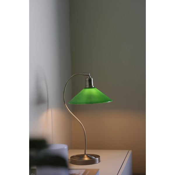 Žalios spalvos/žalvario spalvos stalinis šviestuvas (aukštis 49 cm) su stiklo gaubtu Vela – Markslöjd-image-1