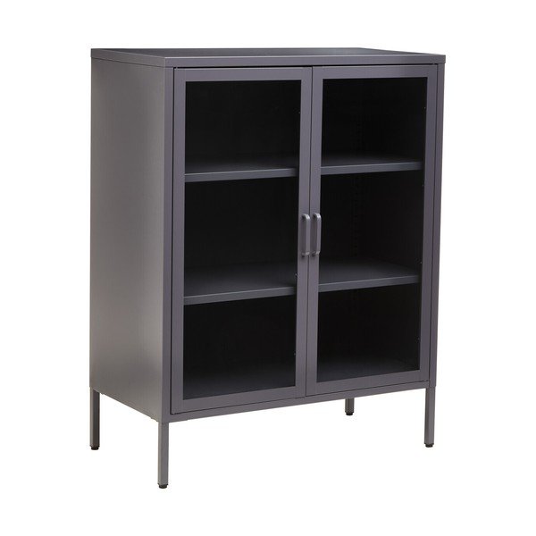 Pilkos spalvos iš plieno vitrina 80x102x40 cm Acier – Premier Housewares