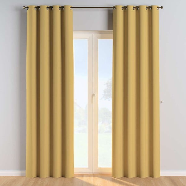 Geltonos užuolaidos 260x130 cm Cotton Story - Yellow Tipi-image-1