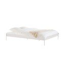 Baltos spalvos iš plieno dvigulė lova be galvūgalio su lovos grotelėmis 180x200 cm Eton Basic – noo.ma