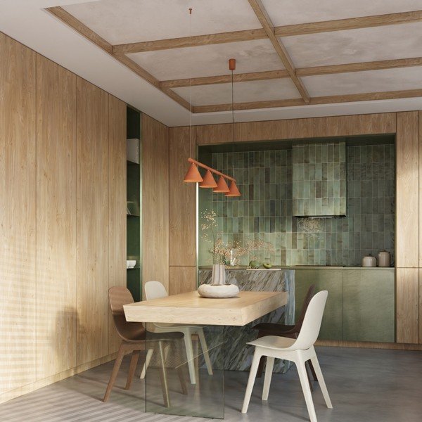 Raudonos plytų spalvos iš plieno kabantis šviestuvas Zylo – Sollux-image-4