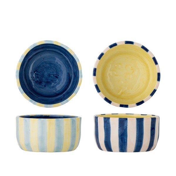 Geltonos spalvos/mėlynos spalvos iš keramikos maži dubenys 4 vnt. 300 ml Phoenix – Bloomingville-image-4