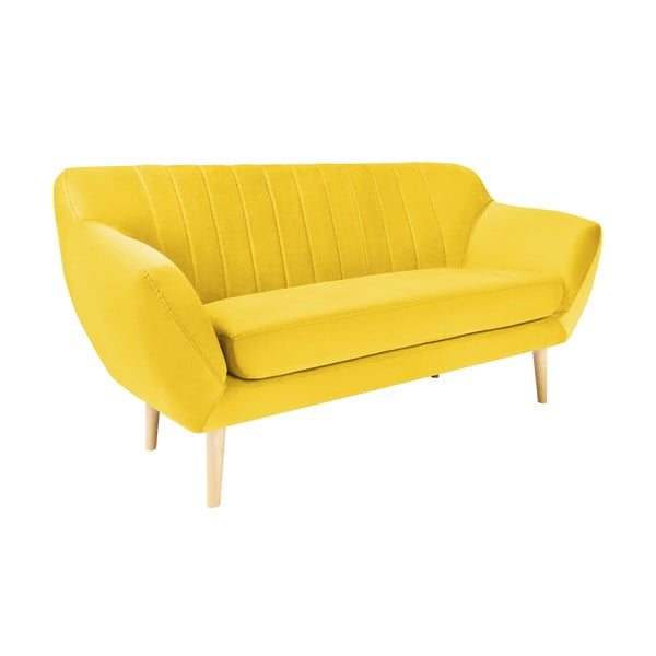 Geltona aksominė sofa Mazzini Sofas Sardaigne, 158 cm-image-2