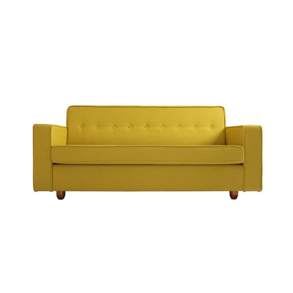 Pasirinktinės formos "Zugo" geltona dvigulė sofa lova