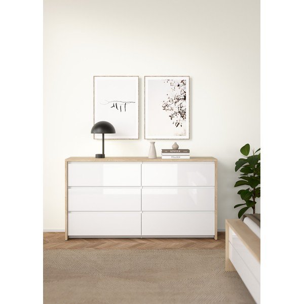 Baltos spalvos šoninė spintelė 157x84x48 cm Next – Tvilum-image-1