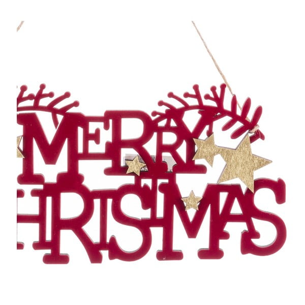 Iš medžio kalėdinė pakabinama dekoracija 22 cm Merry Christmas – Casa Selección-image-1