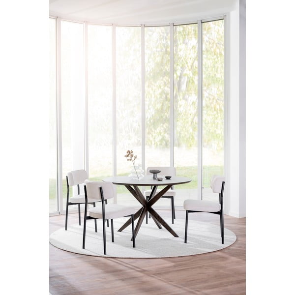 Baltos ir smėlio spalvos valgomojo kėdės 2 vnt. rinkinyje Paisley - Rowico-image-2