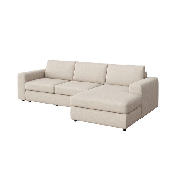 Smėlio spalvos iš velveto kampinė sofa (su dešiniuoju kampu/su gultu) Baga – Rodier-image-2