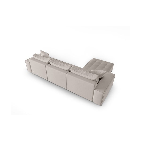 Kampinė sofa šviesiai pilkos spalvos (su kairiuoju kampu) Mike – Micadoni Home-image-4