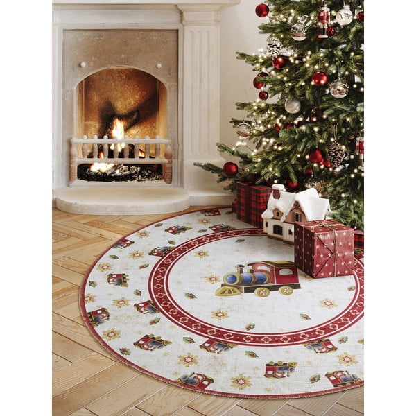 Raudonos spalvos apvalios formos kilimas su Kalėdų motyvu ø 160 cm Toy's Delight Train – Villeroy&Boch-image-1