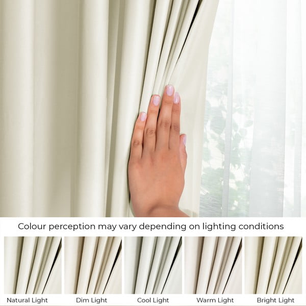 Kreminės spalvos iš velveto pritemdymas (dalinis užtemimas) užuolaida 140x270 cm Eyelets – Restilo-image-4