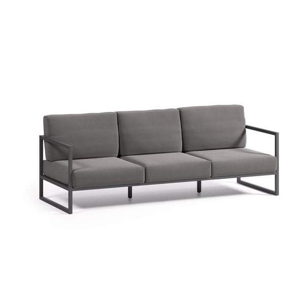 Tamsiai pilkos spalvos iš aliuminio sodo sofa Comova – Kave Home-image-1