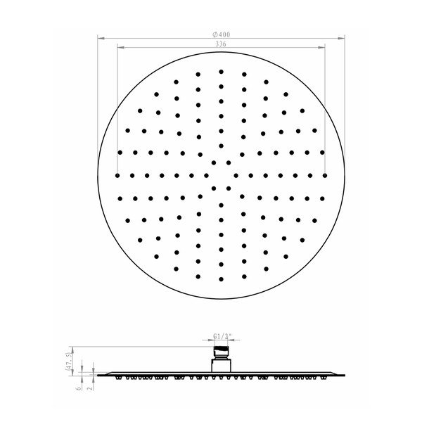 Iš nerūdijančio plieno viršutinis dušas blizgios sidabrinės spalvos ø 40 cm Slim – Sapho-image-1